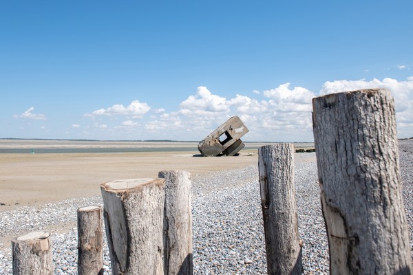 Bunker allemand sur la plage de Hourdel en France